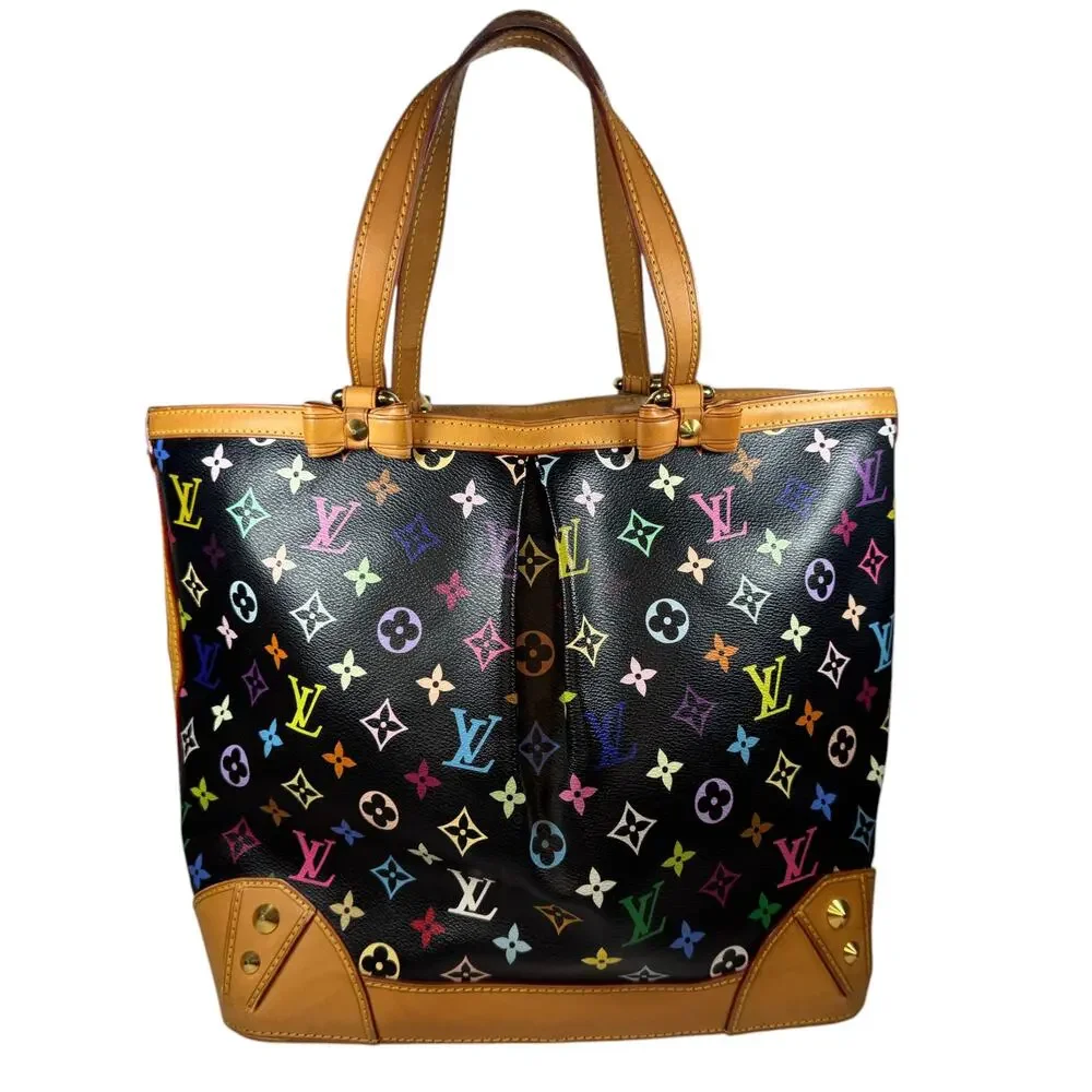 Louis Vuitton Murakami Sharleen Bag MM Multicolor Monogram tote Vintage Noir LV - Picture 3 of 15